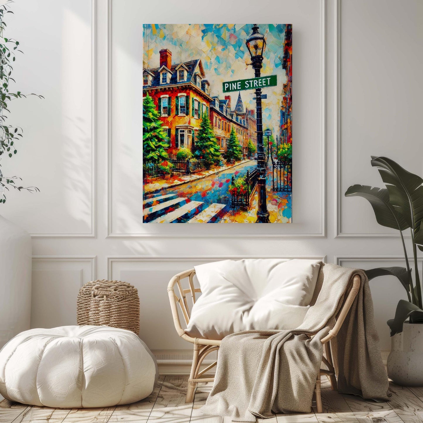 Pine Street Print Philadelphia Wall Art, Philly Travel Poster, Pennsylvania Gift, Housewarming Decor, City Skyline Map, Modern Home Accent