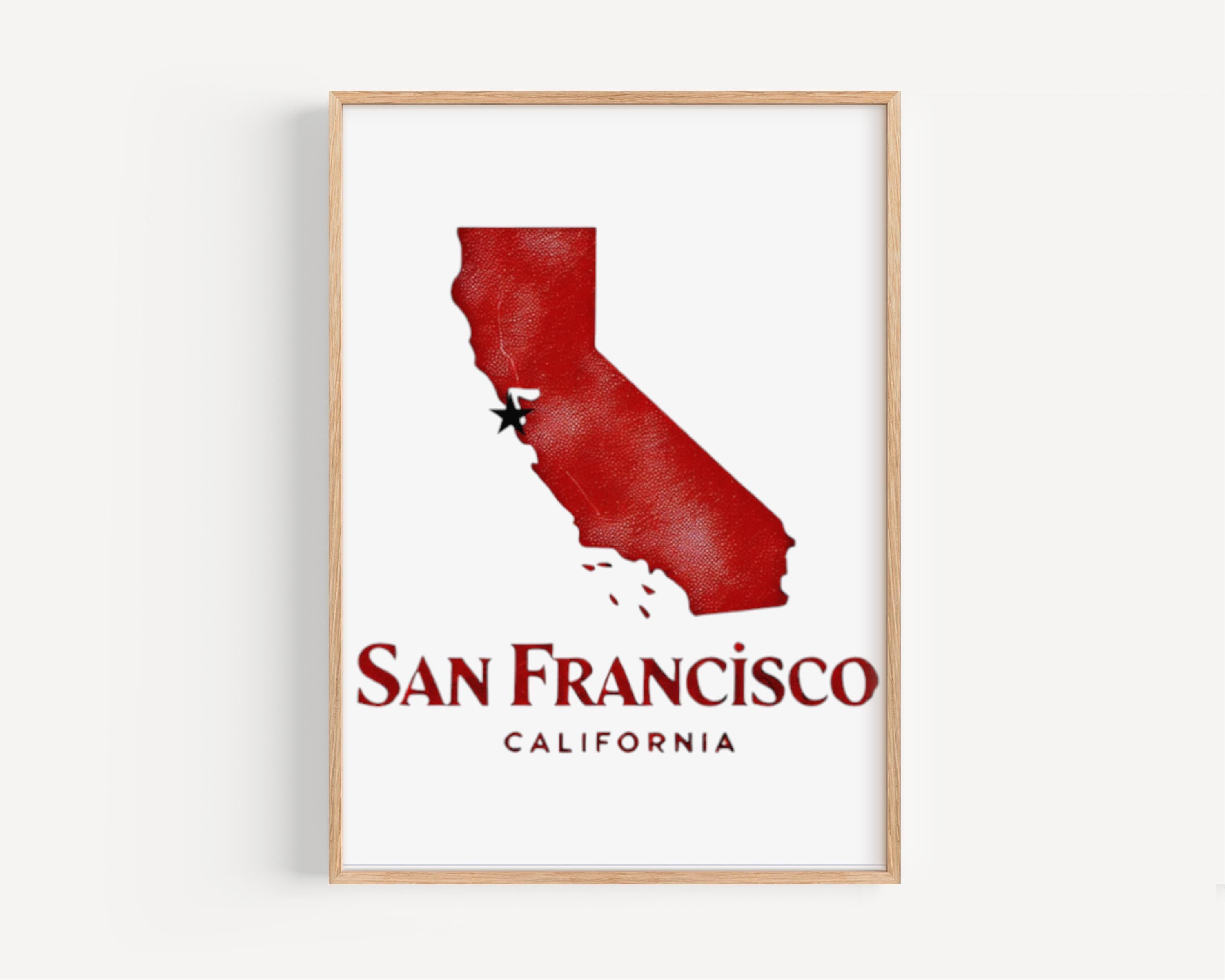 San Francisco Wall Art Print - California Travel Decor, Housewarming & College Gift, Modern San Francisco Cityscape Home Art