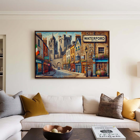 Waterford Art Print – Ireland Wall Art Travel Poster, City Gift, Housewarming Decor, European Ireland Map, Waterford Print Artwork