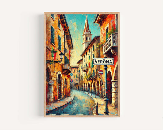 Verona Art Travel Print - Italian Wall Art, Verona Poster, Italy Gift, European Artwork, Housewarming Decor, Vintage Style Verona Wall Decor