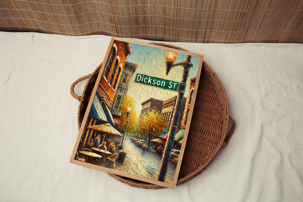 Dickson Street Art Print, Fayetteville Arkansas Travel Poster