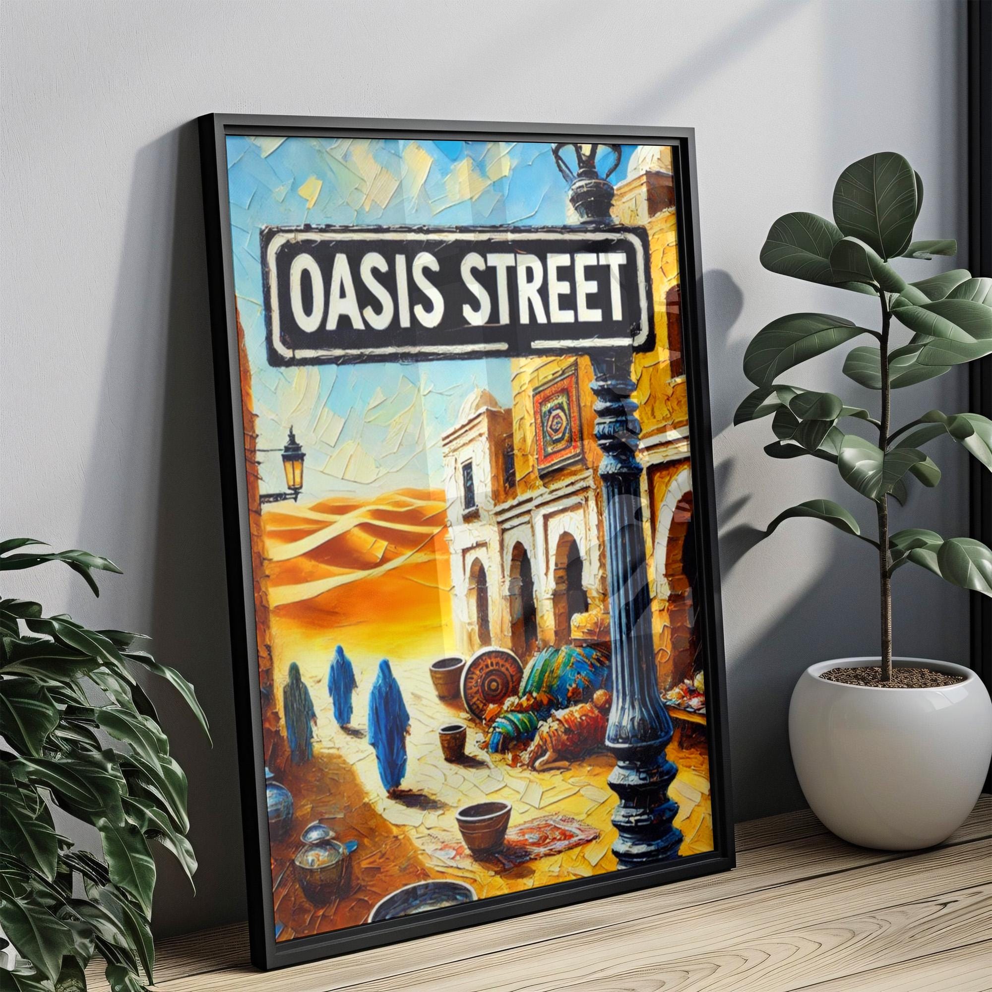 Oasis Street Wall Art, Nouakchott Print, Mauritania Art, “City” Gift, Travel Souvenir, Travel Poster,  “State” Art, PERSONALIZED GIFT