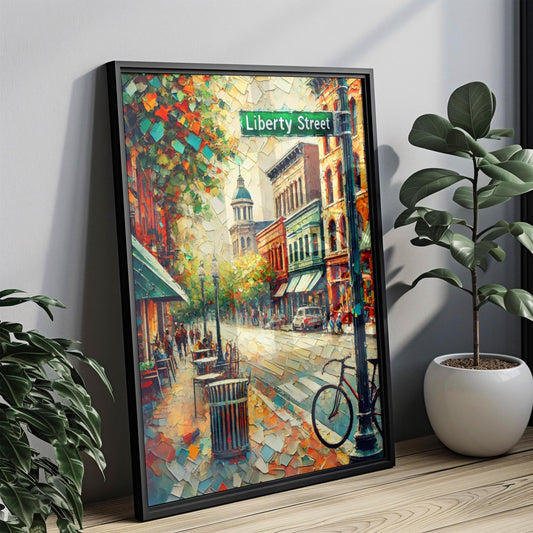 Liberty Street Wall Art, Michigan Print, USA Art, “City” Gift, Travel Souvenir, Travel Poster, “State” Art, PERSONALIZED GIFT