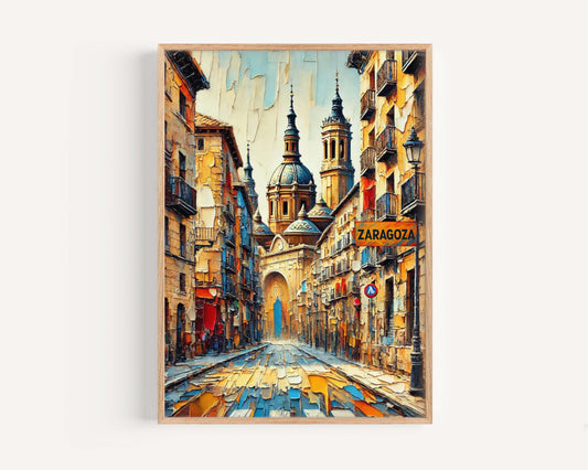 Zaragoza Art Print - Spain City Wall Decor, Travel Poster, European Home Gift, Housewarming & Spain Travel Artwork