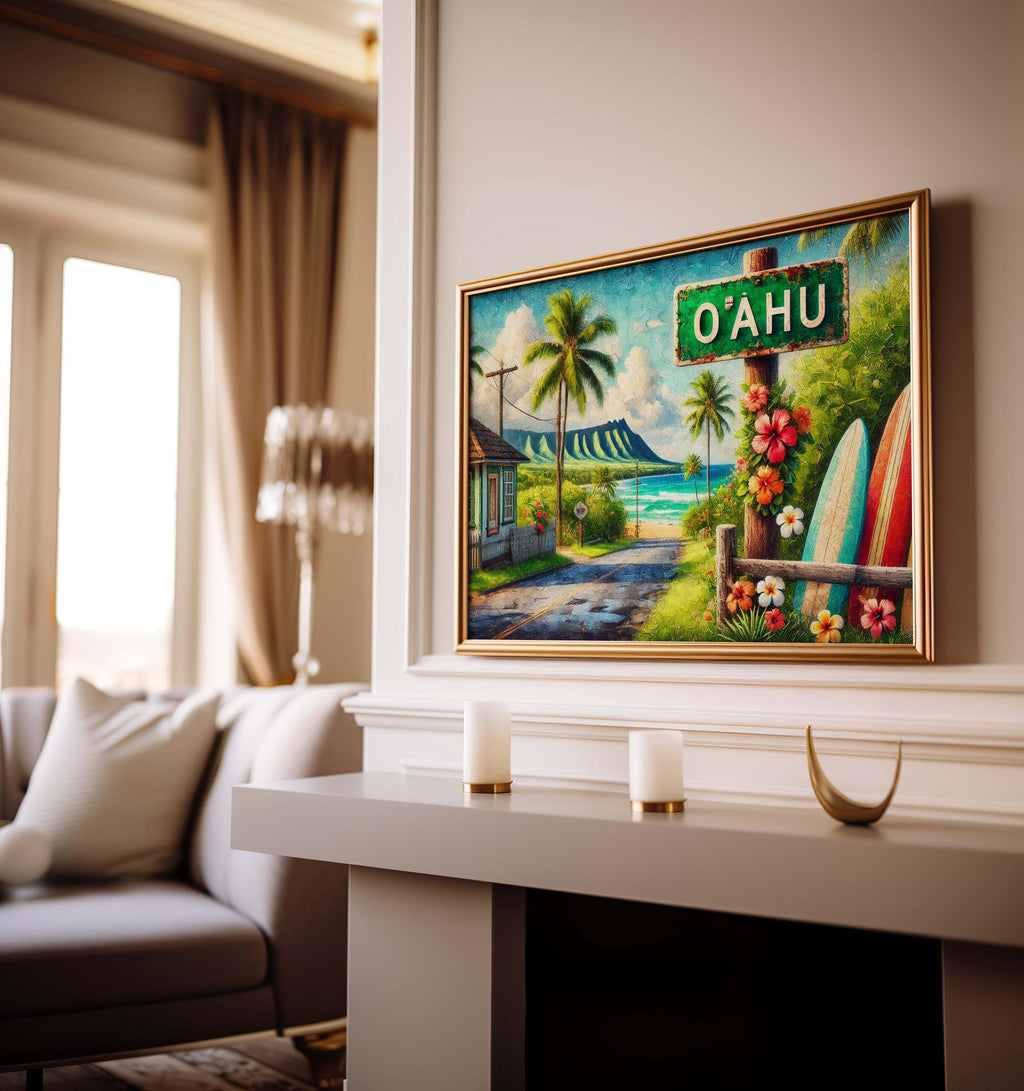 Oʻahu Print Minimalist - Hawaii, USA