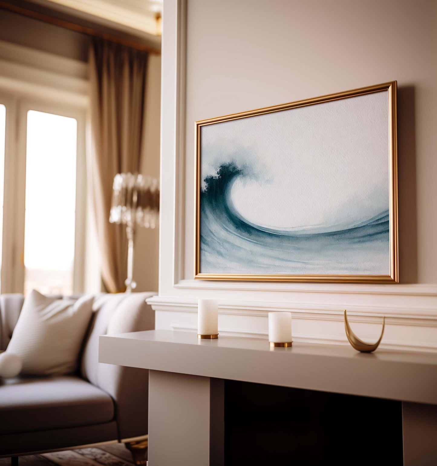 Nature Gift Wave Wall Art, Ocean Print Beach Decor, New Home & Housewarming Art, Family Coastal Nature Wall Decor