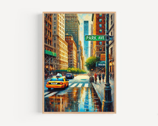 Wall Art Park Ave Print Manhattan New York Gift Travel Poster Travel Print Housewarming New York Artwork