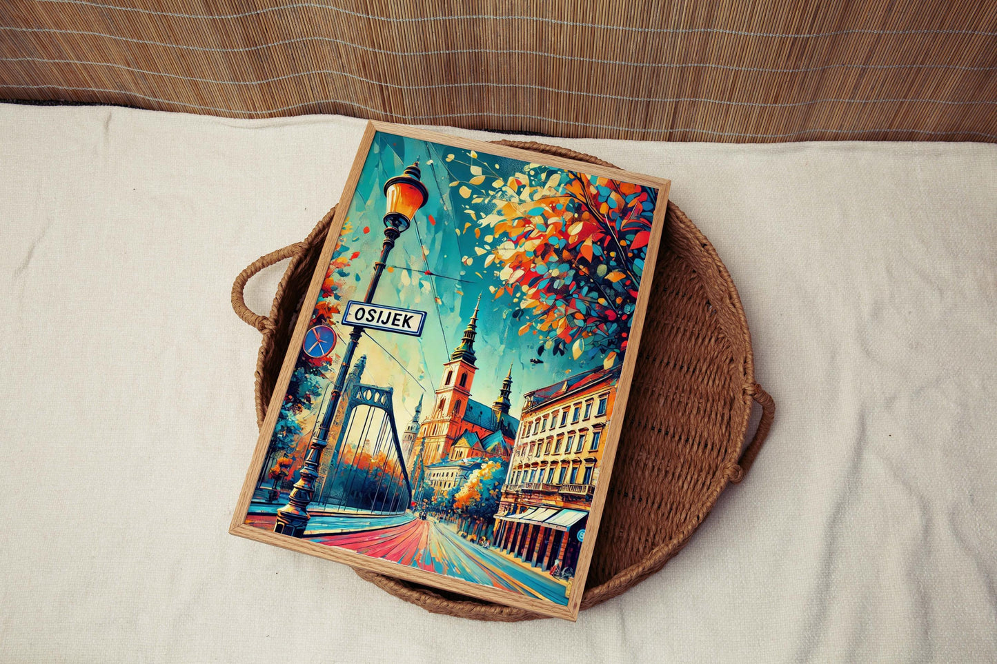 Osijek Art: Croatian City Wall Print, Travel Poster & Housewarming Gift, Europe Home Décor, Osijek Travel Art