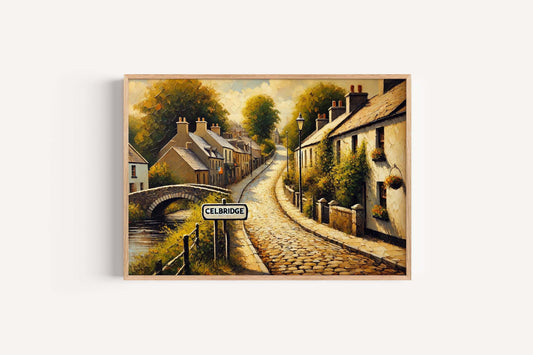 Celbridge Art Print - Ireland Wall Art, Celbridge Travel Poster, European City Gift, Housewarming Decor, Irish Home Decoration