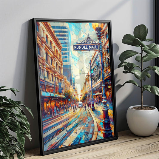 Adelaide Rundle Mall Wall Art Print - Travel Poster, Australia Gift, Housewarming & Home Decor, Unique Adelaide Art Sale