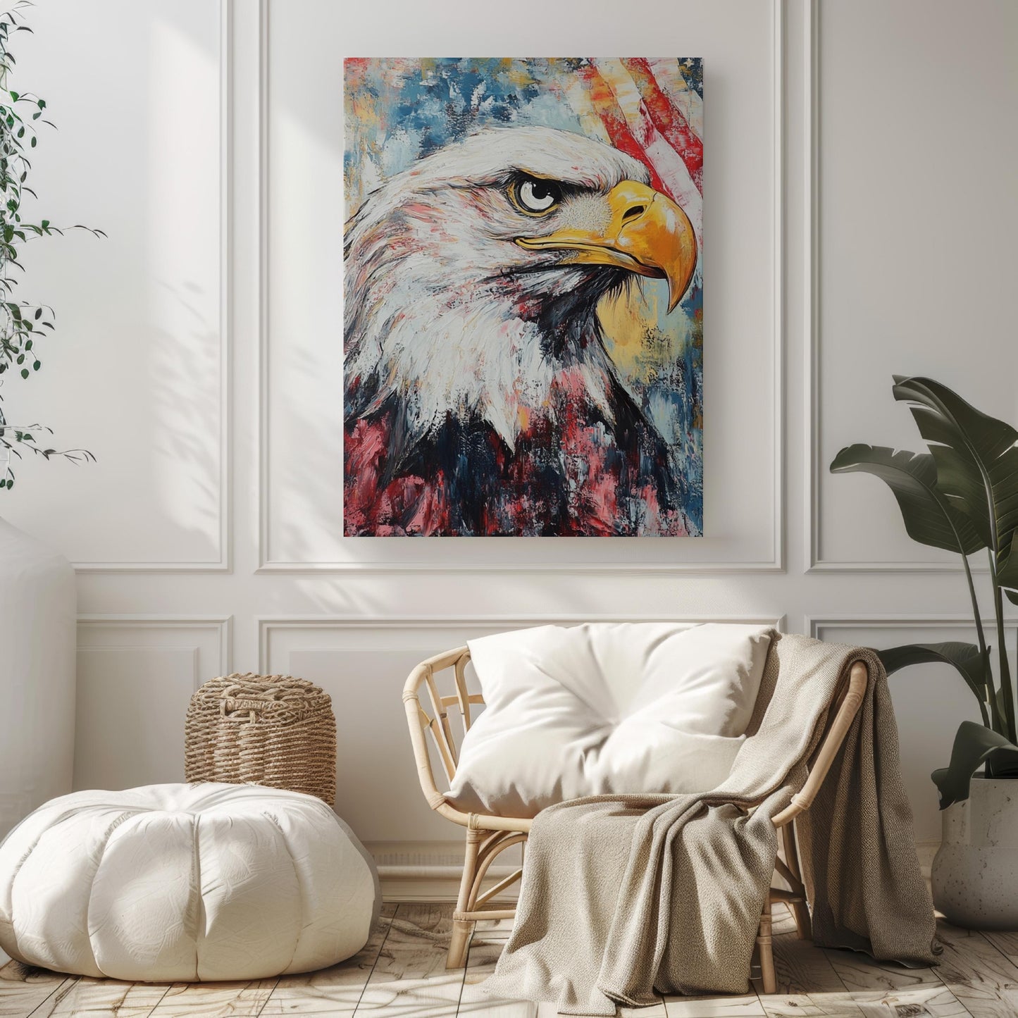 American Eagle Art | Abstract USA Patriotic Wall Art Poster | United States Independence Home Decor
