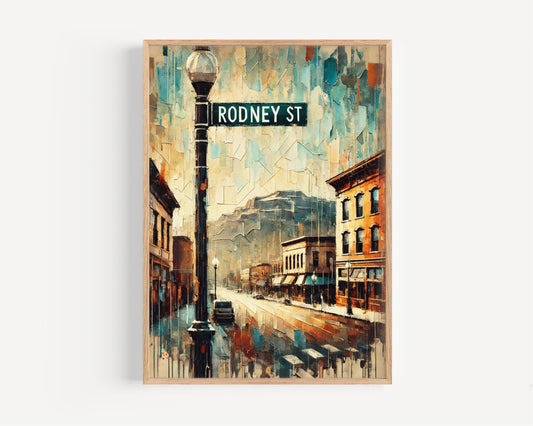 Rodney Street Wall Art, Helena Print, Montana Art, “City” Gift, Travel Souvenir, Travel Poster,  “State” Art, PERSONALIZED GIFT