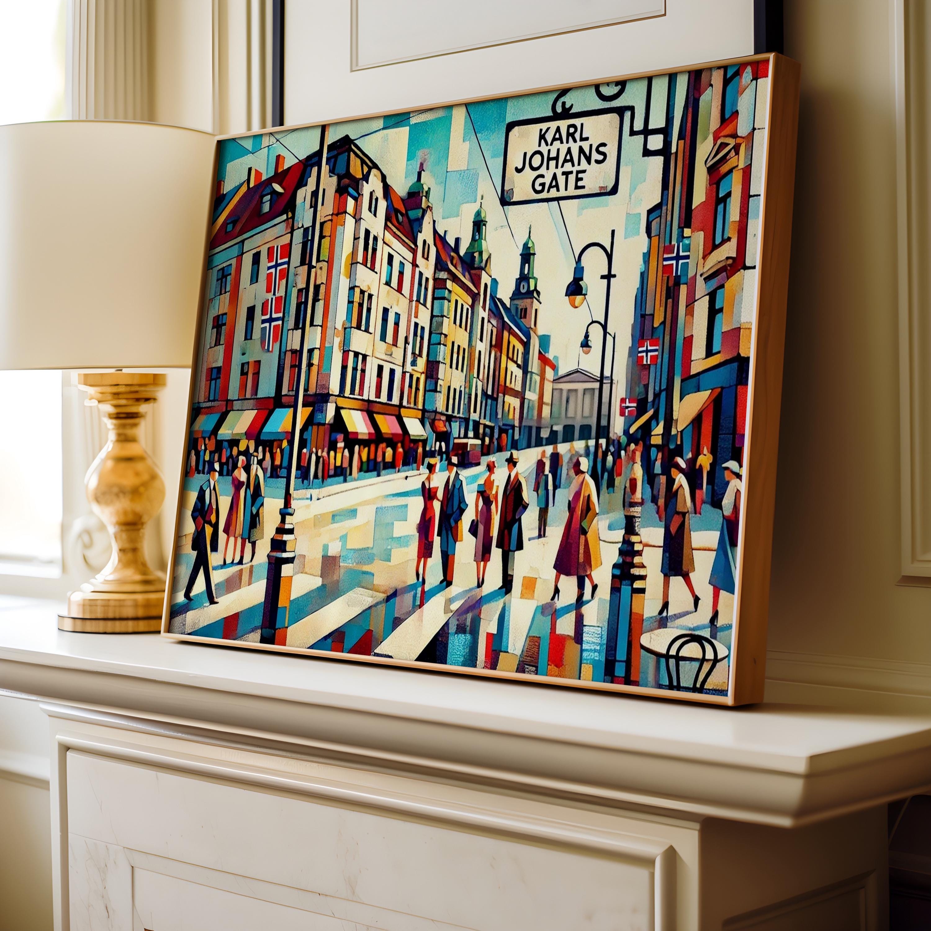 Karl Johans Gate Print - Oslo, Norway