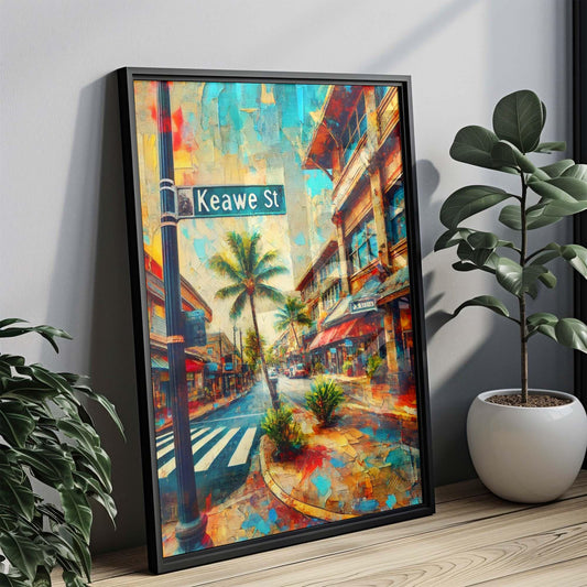 Keawe St Print - Oahu Wall Art, Honolulu Gift, Hawaii Travel Poster, Housewarming Decor, Keawe Street Artwork, Tropical Island Print