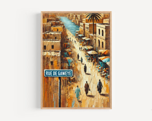 Rue de Gaweye Wall Art, Niamey Print, Niger Street Scene, African Travel Poster, Cultural Home Decor, Niger Souvenir, Personalized Gift
