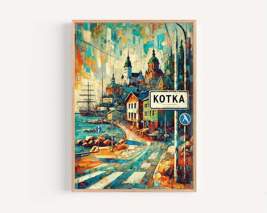 Kotka Art Wall Print - Finland Travel Poster, Scandinavian Home Decor, Kotka City Artwork, European Wall Art, Housewarming Gift Print