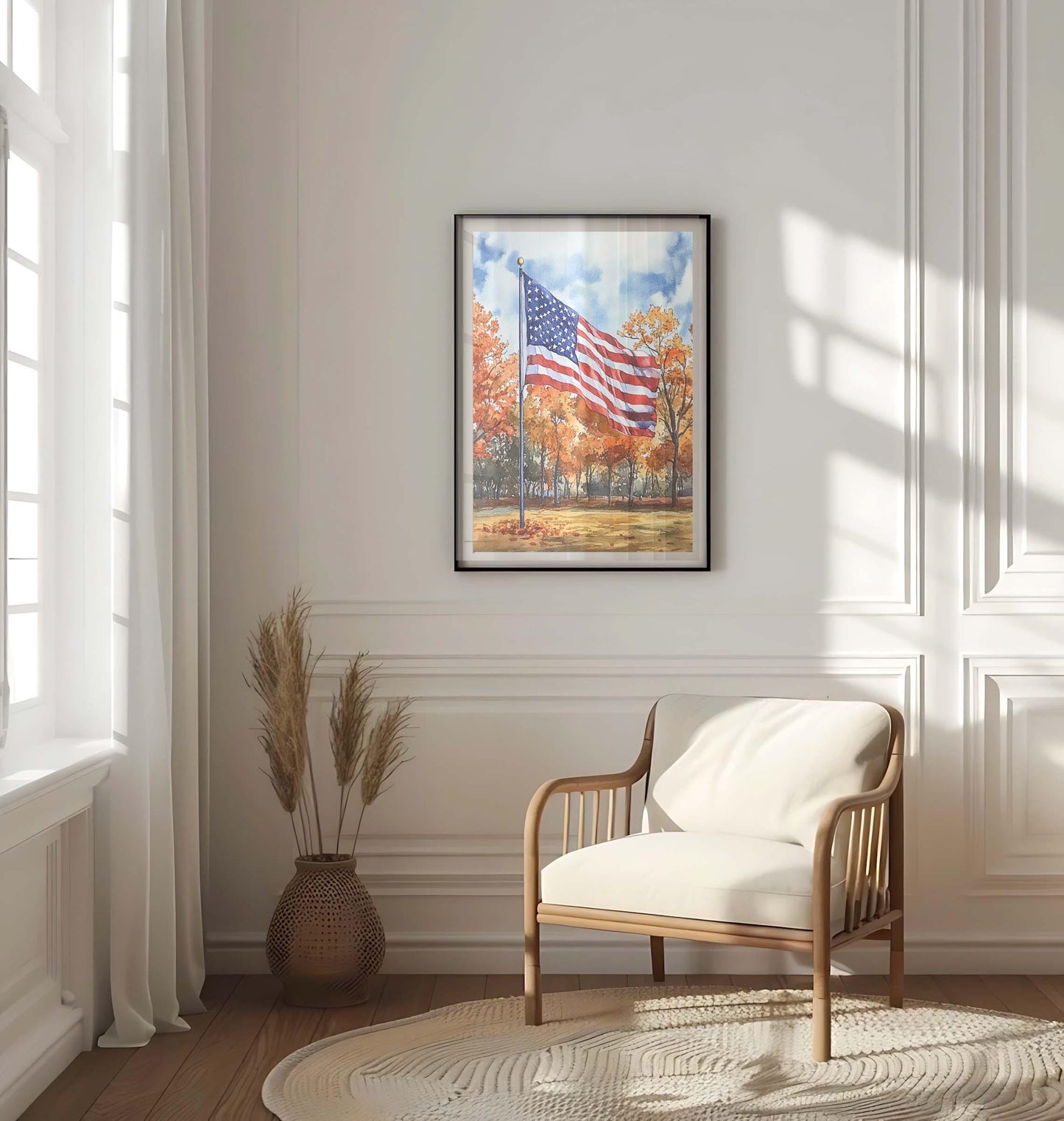 American Flag Artwork | Patriotic USA Wall Art Print | United States Home Decor | American Flag Poster for Living Room or Office