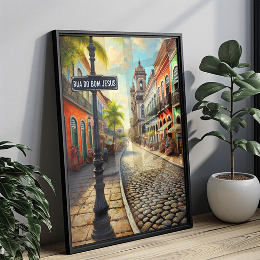 Recife Brazil Print: Rua do Bom Jesus Historic Street Art