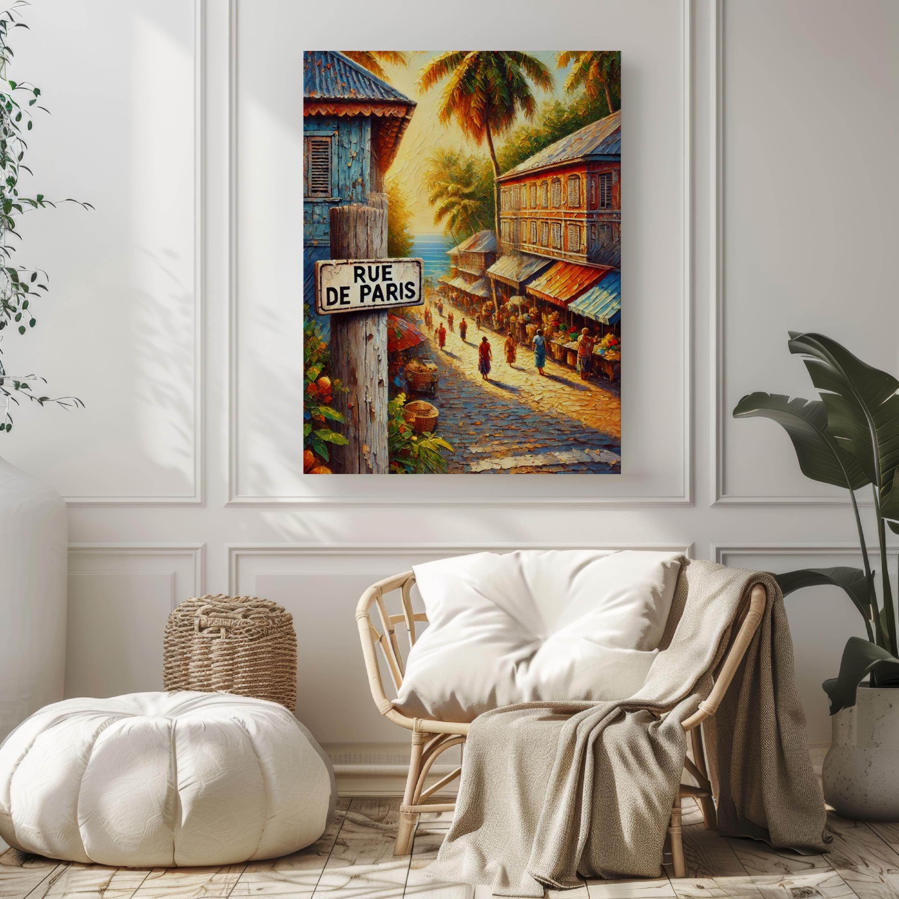 Rue de Paris Wall Art, Port Vila Print, Vanuatu Art, Travel Souvenir, Tropical Street Scene, French-Inspired Decor, Fine Art Print, Gift