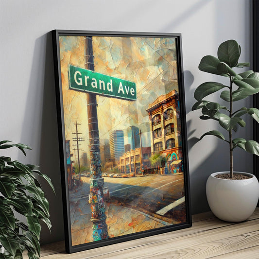 Grand Ave Wall Art, Phoenix Street Sign Prints, Arizona Travel Poster, Cityscape Decor, Vintage Urban Art, Housewarming Gift, Modern Decor