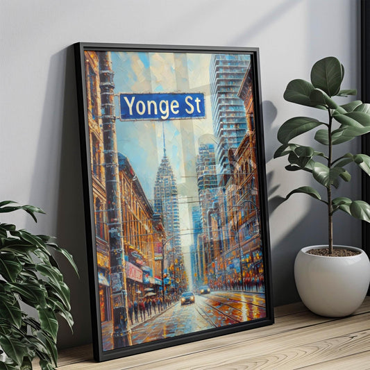 Toronto Wall Art - Younge St Travel Print, Canada Souvenir, Toronto Gift, Housewarming Decor, Modern Cityscape Poster