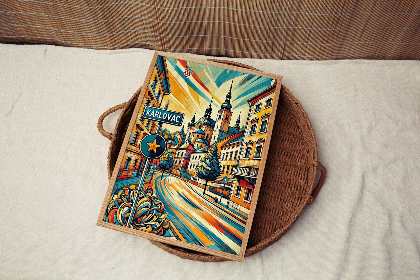 Karlovac Art Wall Print - Croatian City Travel Poster, Europe Home Decor, Housewarming Gift, Karlovac Croatia Map Illustration