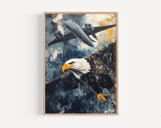 American Eagle Art | Abstract USA Wall Art Patriotic Poster United States Independence Home Decor
