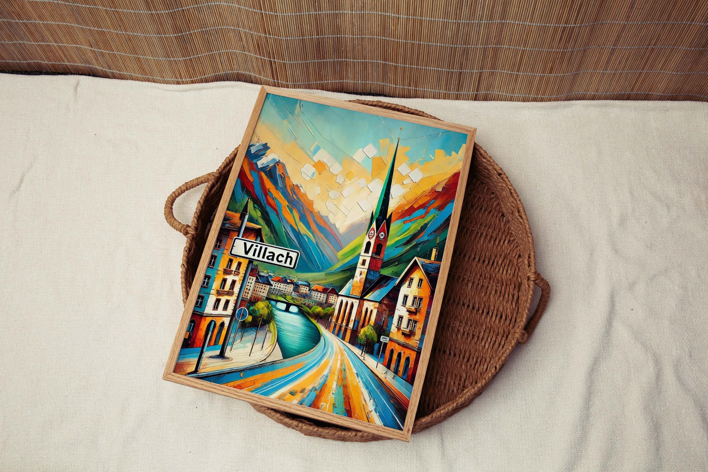 Villach Minimalist Print - Villach, Austria