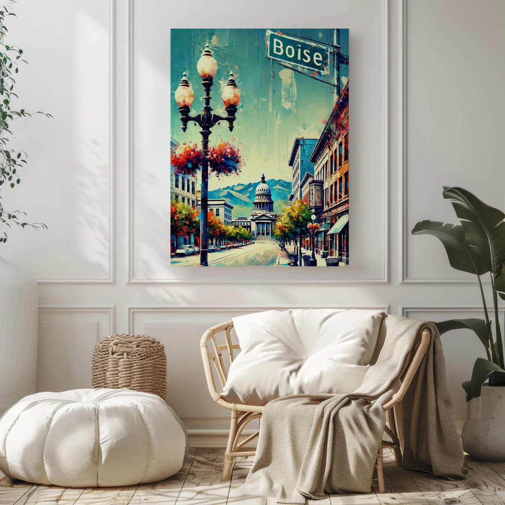 Boise Print Vintage - Boise, Idaho, USA