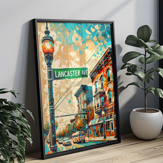 Lancaster Ave Print - Philadelphia Wall Art, Philly Travel Poster, Housewarming Gift, PA Artwork, Lancaster Avenue Decor