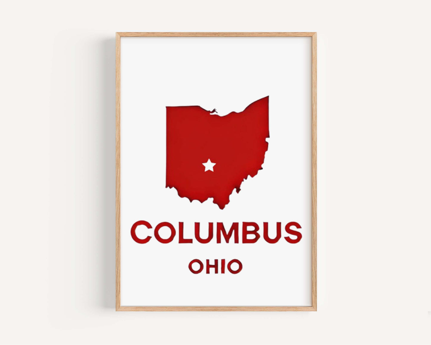 Columbus Print Ohio Wall Art Travel Decor College Housewarming Gift Unique City Map Home Decoration