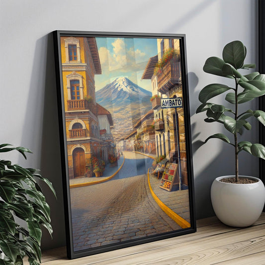 Ecuador Ambato Wall Art Print - Travel Poster South American Decor, Ecuador Gift & Housewarming Artwork