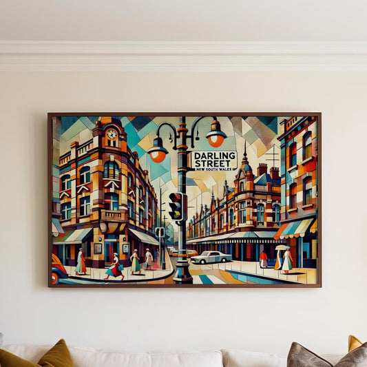 Darling Street Print - Balmain Wall Art New South Wales Travel Poster, Darling St Art, Housewarming Gift, Australian Cityscape Decor