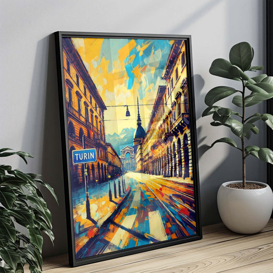 Turin Art: Italian Travel Wall Art Print, European Cityscape Poster, Housewarming & Italy Gift, Modern Turin Artwork for Home Decor