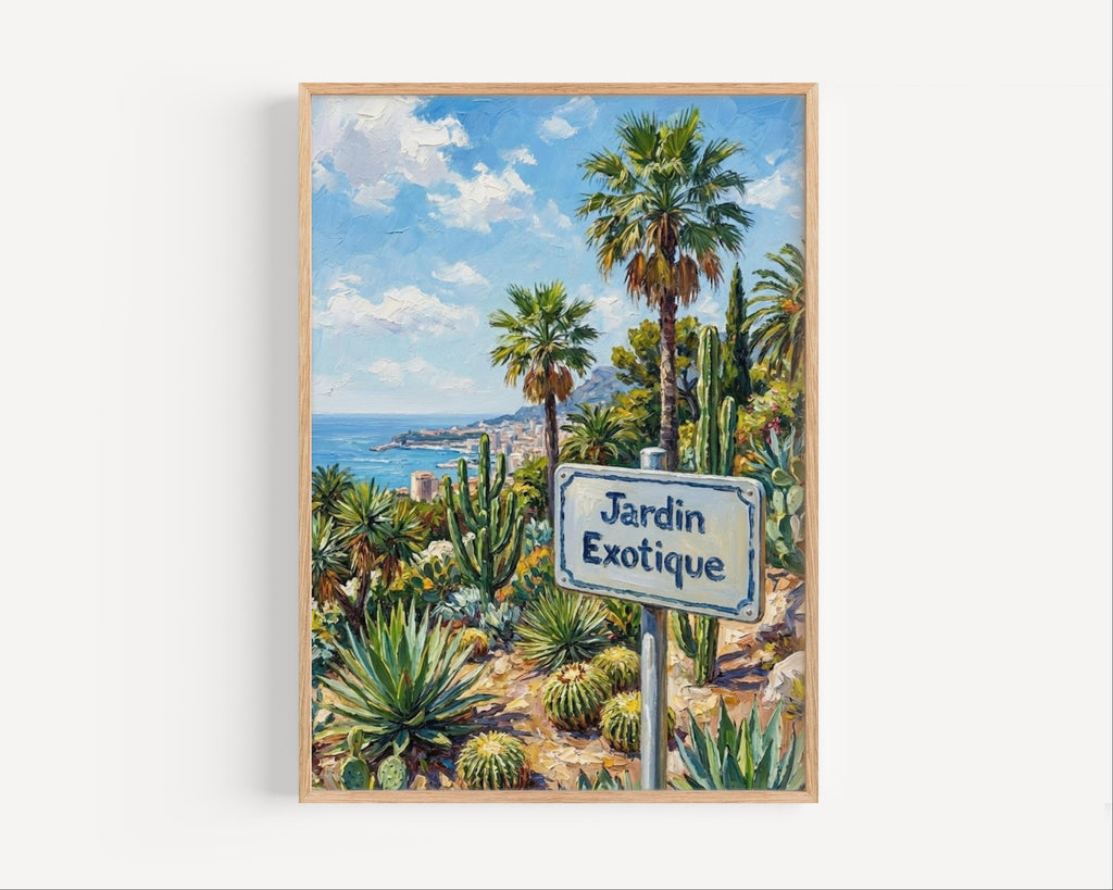 Jardin Exotique Wall Art Print: Monaco Botanical Garden Travel Poster