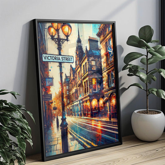 Victoria St Wall Art Print - Edinburgh Travel Poster, Scotland Gift, Housewarming Decor, Victoria Street Art, Scottish Travel Print