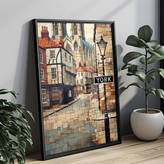 York Wall Art Print, UK Travel Poster & United Kingdom Decor, Housewarming Gift, York City Map Illustration Artwork