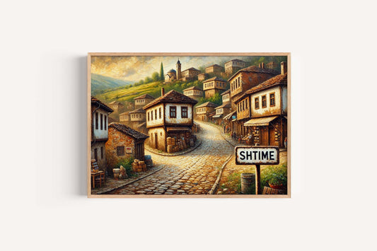 Shtime Art Wall Print - Kosovo Travel Poster, European City Gift, Housewarming Decor, Shtime Map Artwork, Unique Kosovo Art Gift