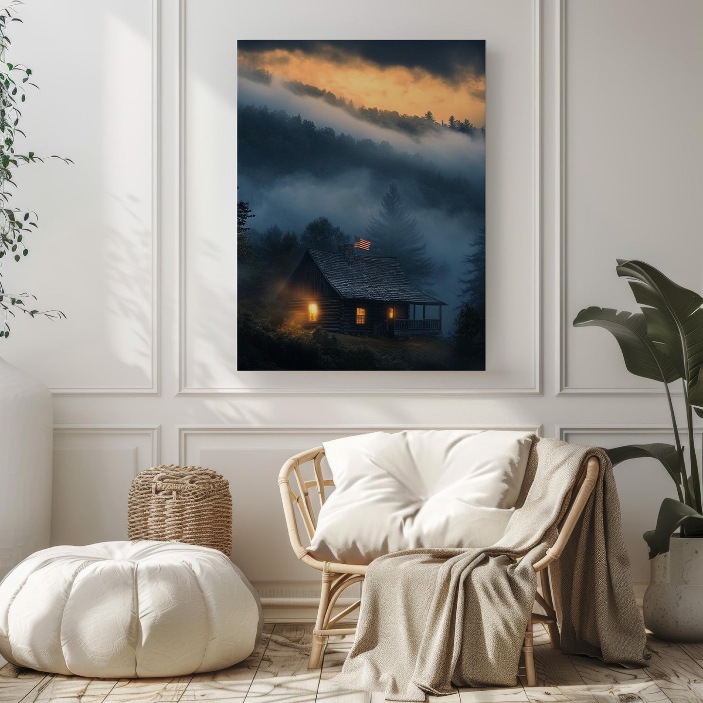 American Home Abstract USA Wall Art Patriotic United States Poster American Independence Decor