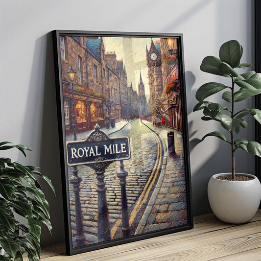 Wall Art Royal Mile Print Edinburgh Scotland Travel Poster Housewarming Gift Scottish City Artwork