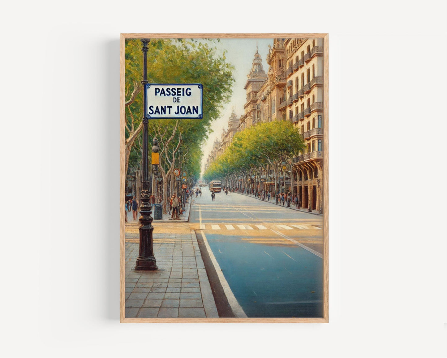 Passeig de Sant Joan Wall Art, Barcelona Street Sign Print, Spain Travel Souvenir, Mediterranean Cityscape, Framed Artwork, Personalized