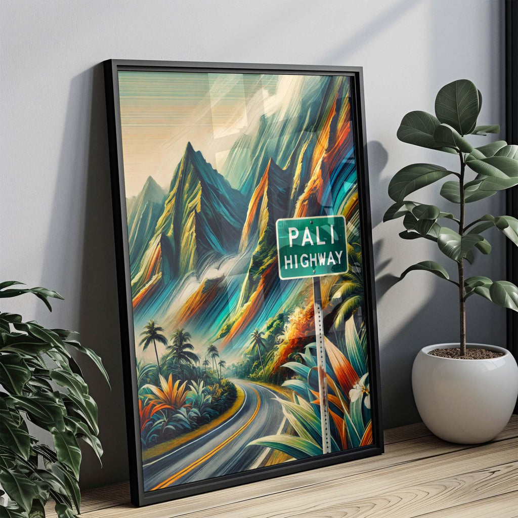 Pali Highway Scenic Print - Oahu, Hawaii, USA