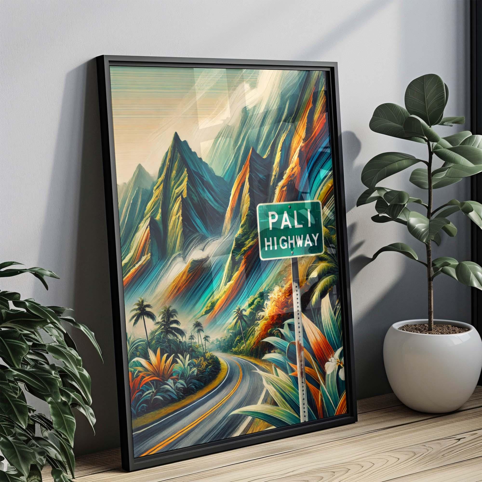 Pali Highway Scenic Print - Oahu, Hawaii, USA