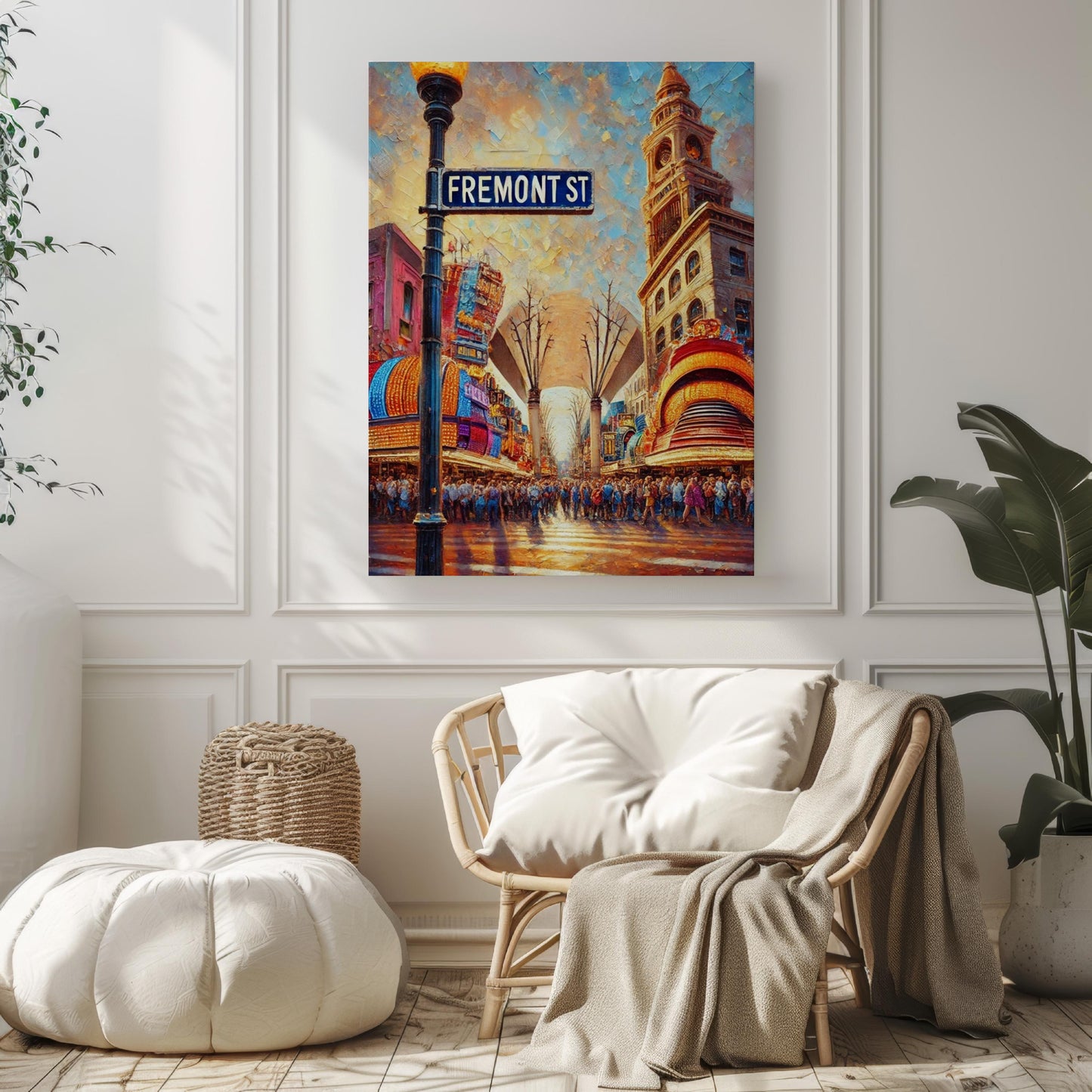 Fremont Street Las Vegas Print, Vintage Nevada Wall Art