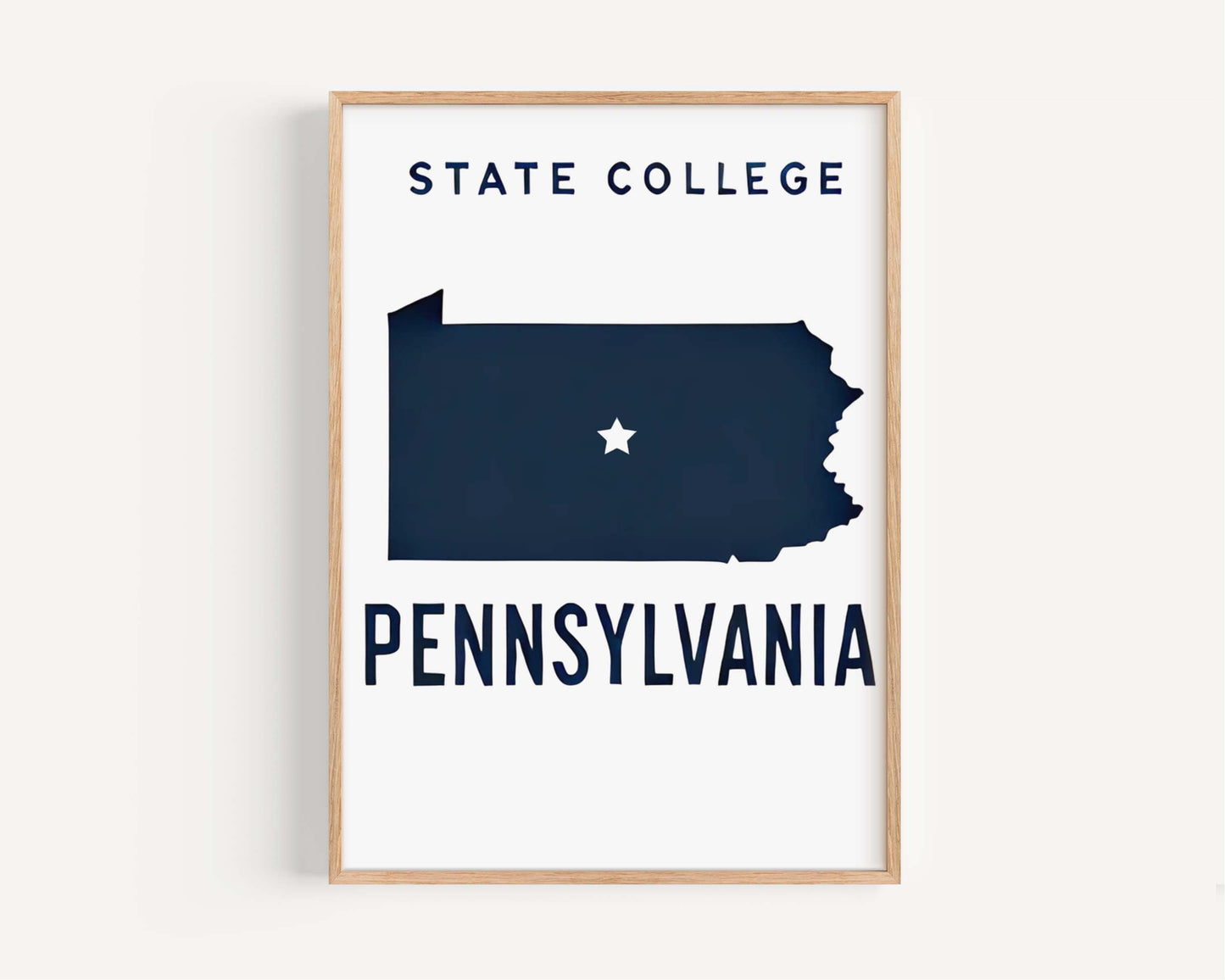 State College Print - Pennsylvania Wall Art, College Town Decor, PA Gift, Travel & Housewarming Present, State College Wall Artwork