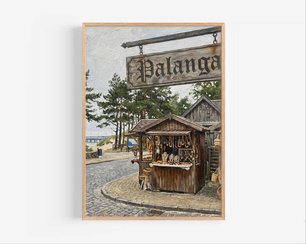 Palanga Street Sign Art Print: Lithuania Baltic Coast Travel Poster