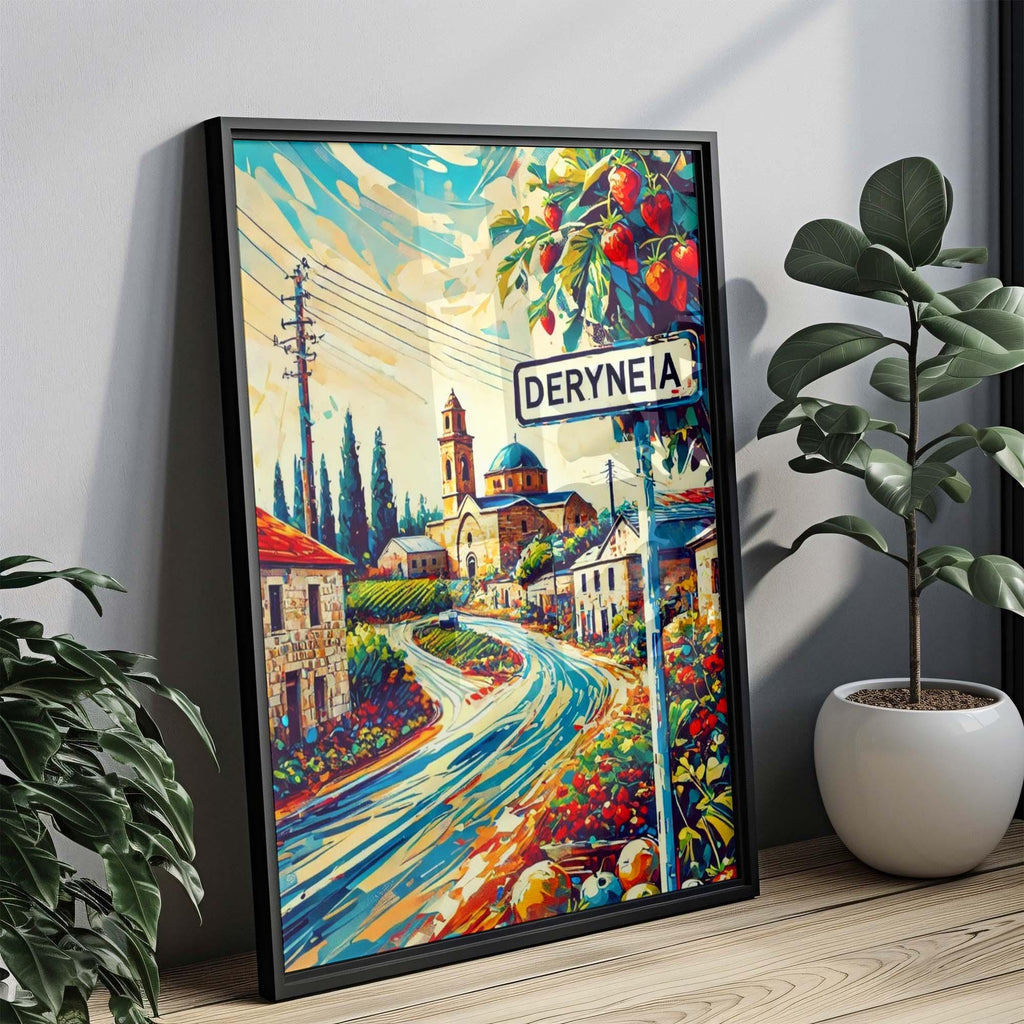 Deryneia City Map Print - Deryneia, Cyprus