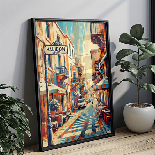 Wall Art Athinas St Print Athens Greece Travel Poster Greek Gift Housewarming Decor Artwork