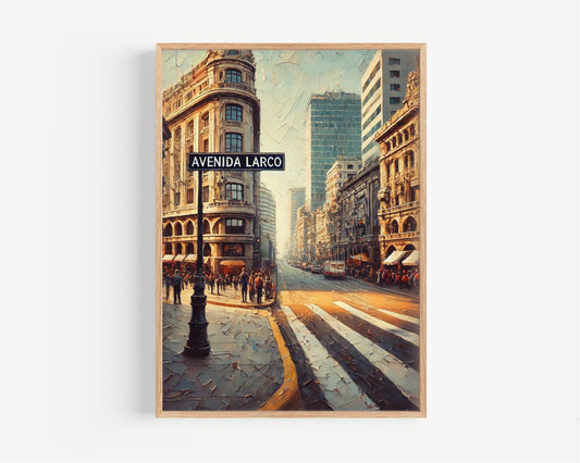 Lima Avenida Larco Wall Art Print, Peru Travel Poster, Housewarming Gift, Lima Souvenir, Peru Art Decor, Travel Print for Home