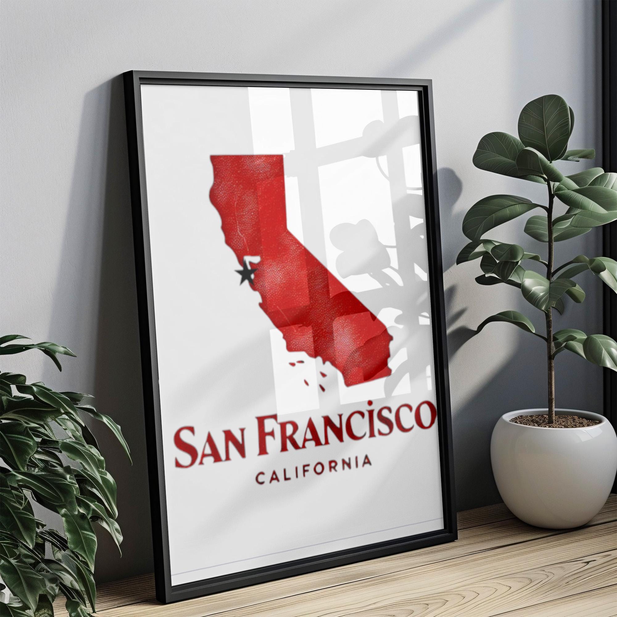 San Francisco Wall Art Print - California Travel Decor, Housewarming & College Gift, Modern San Francisco Cityscape Home Art
